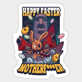 Happy Easter Mother***er, Angry Easter Bunny Sticker